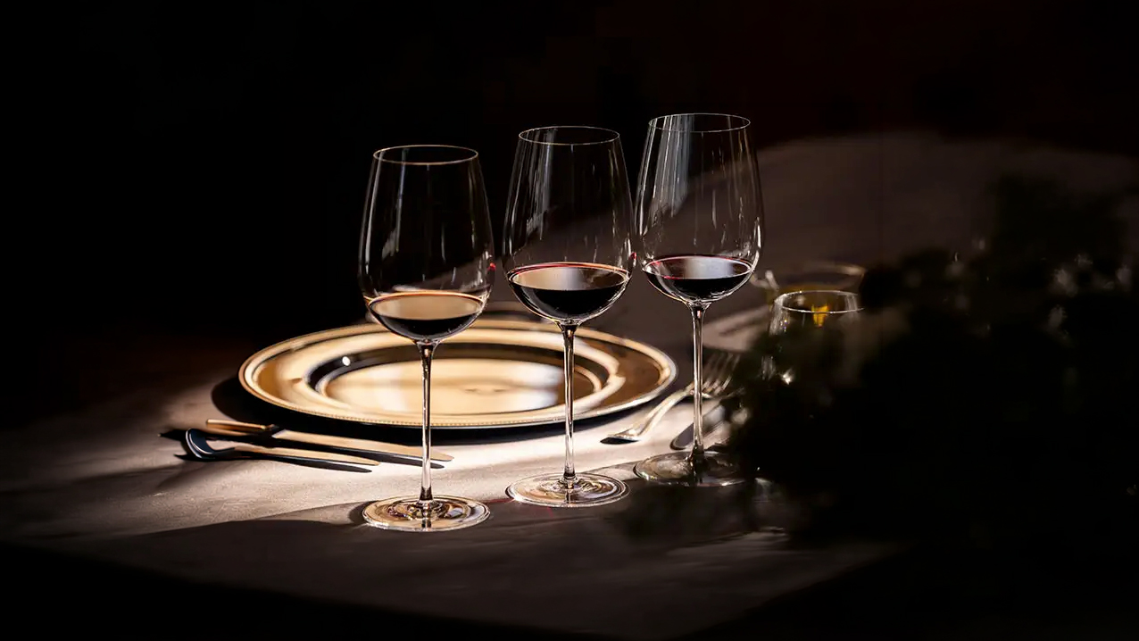 A wine-tasting dinner table